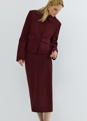 Юбка миди из искусственной замши