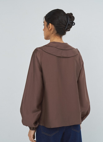 Блузка из лиоцелла с рюшами