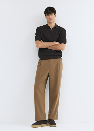 Поло из текстурной ткани