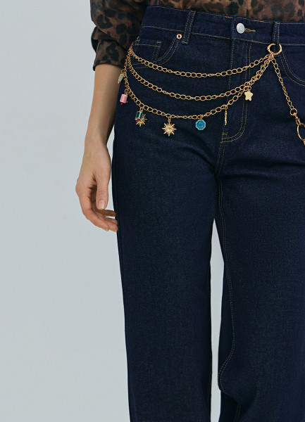 Пояс-цепь с декоративными подвесками Золотой 1199₽