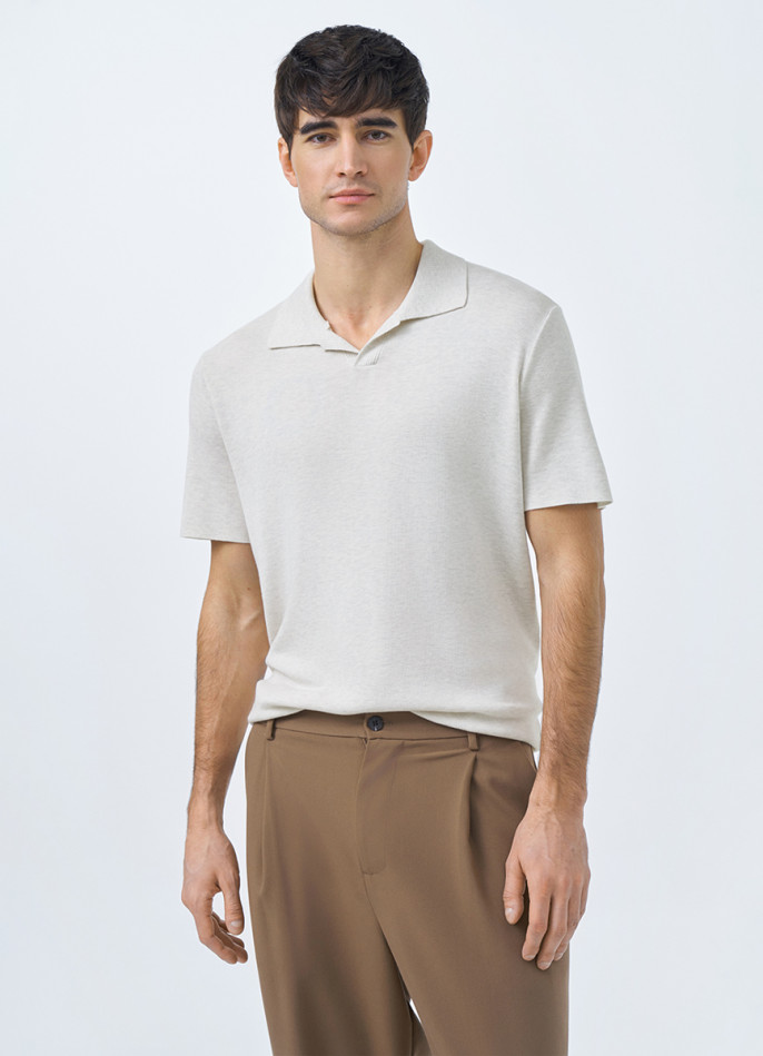 Вязаное поло с коротким рукавом