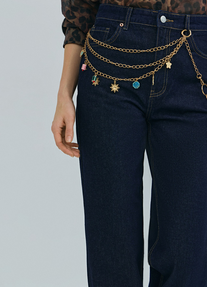 Пояс-цепь с декоративными подвесками