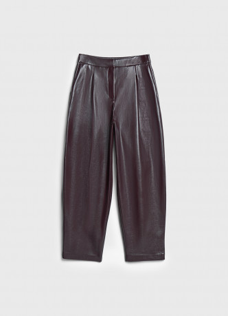 Брюки О-силуэта из искусственной кожи