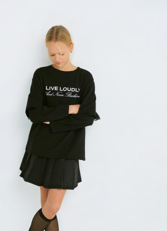 Лонгслив с принтом для девочек