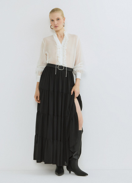 Юбка макси из шифона Черный 1999₽