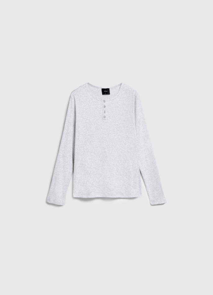 Пижамный лонгслив в рубчик