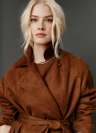 Куртка из искусственной замши с поясом