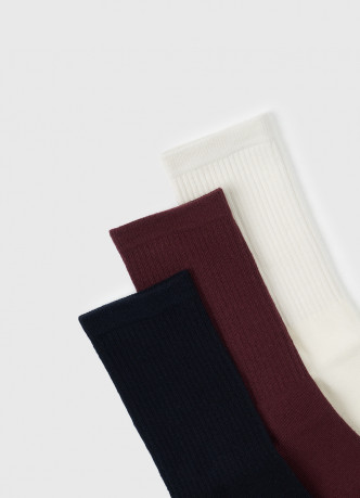 Высокие носки в рубчик с поддержкой стопы, 3 пары