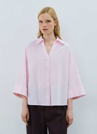 Рубашка в полоску с рукавом 3/4