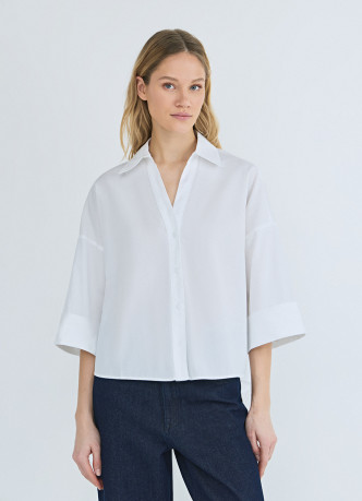 Рубашка в полоску с рукавом 3/4