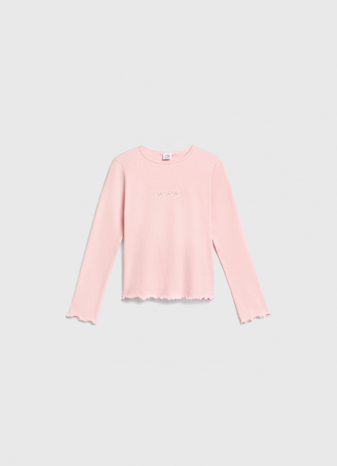 Лонгслив в рубчик для девочек