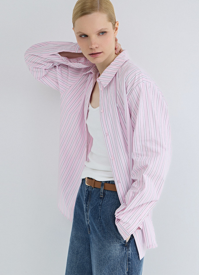 Рубашка в полоску из хлопка