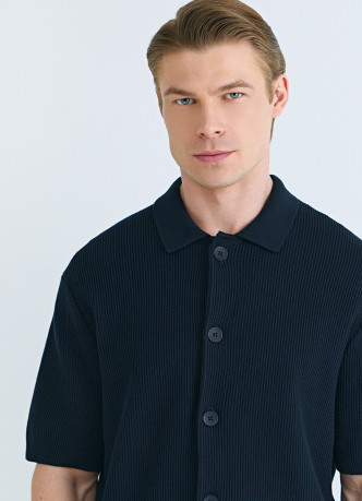 Кардиган из текстурной ткани с коротким рукавом