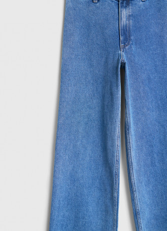 Укороченные широкие джинсы