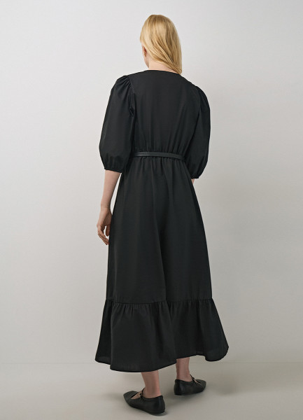 Хлопковое платье А-силуэта, Черный O`Stin LR469BO02-99, размер 46 - фото 3