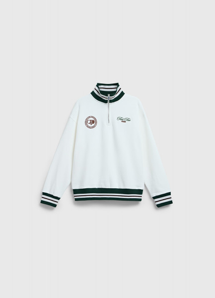 Свитшот с воротником на молнии для мальчиков, Бежевый