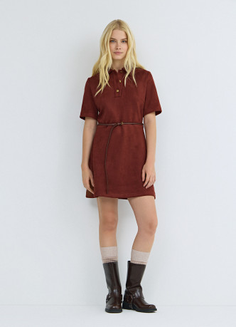 Платье мини из искусственной замши