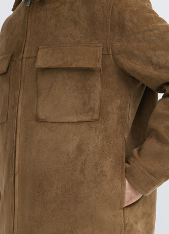 Куртка-рубашка из искусственной замши