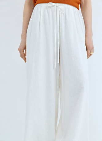 Широкие льняные брюки