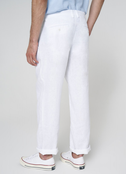 Льняные брюки, Белый O`Stin MP46ACO02-00, размер 50-52 - фото 3