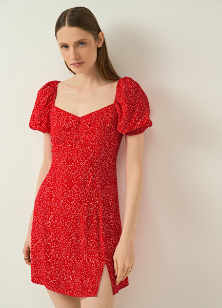 Платье из вискозы, Красный O`Stin LR469GO02-14, размер 42