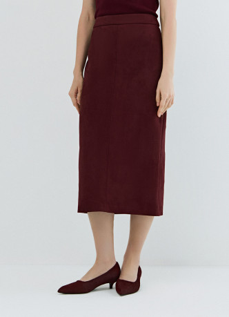 Юбка миди из искусственной замши