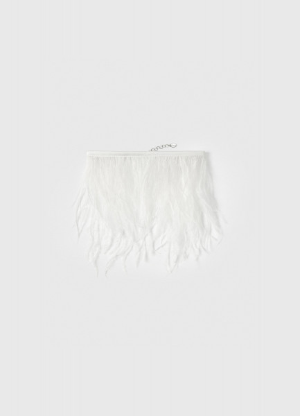 

Колье из натуральных перьев, Белый