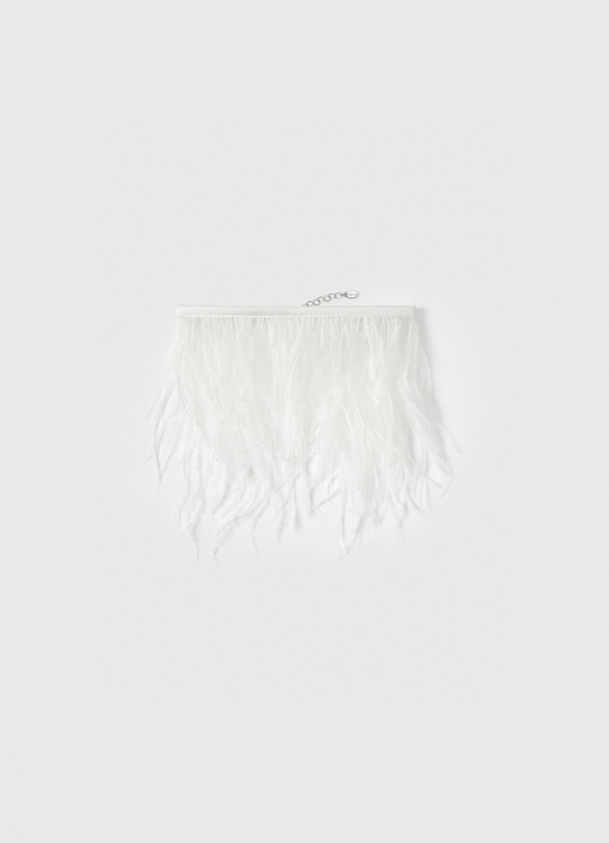 Колье из натуральных перьев