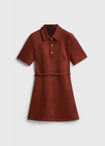 

Платье мини из искусственной замши, Оранжевый