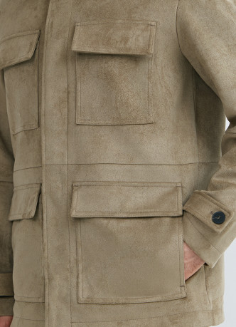 Куртка из искусственной замши с карманами