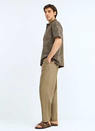 Брюки изо льна и хлопка