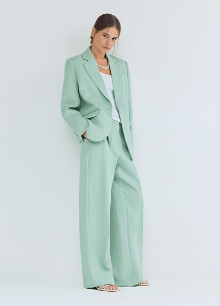 Брюки прямого силуэта со стрелками Зеленый 3599₽