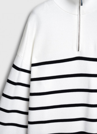 Джемпер с воротником-стойкой на молнии