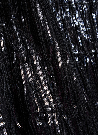 Прямая юбка с бахромой из пайеток