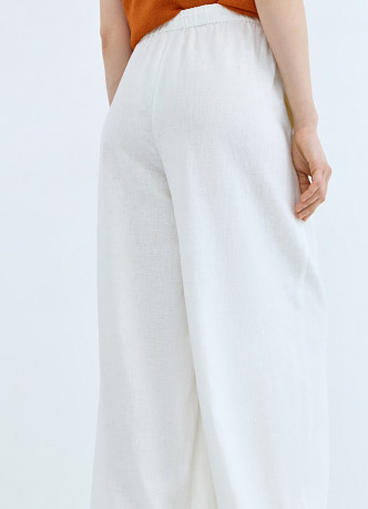 Широкие льняные брюки