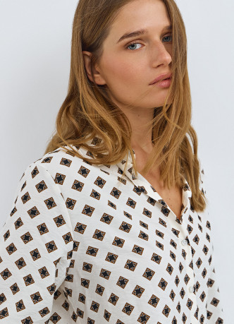 Принтованная блузка с рукавом 7/8