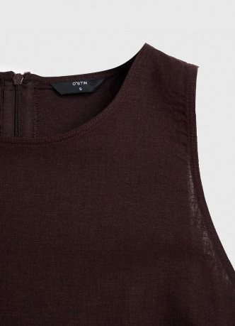 Платье А-силуэта из смесового льна