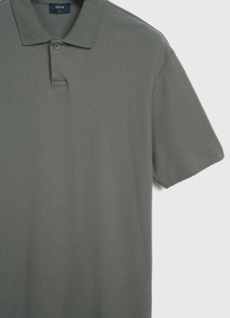Поло из текстурной хлопковой ткани