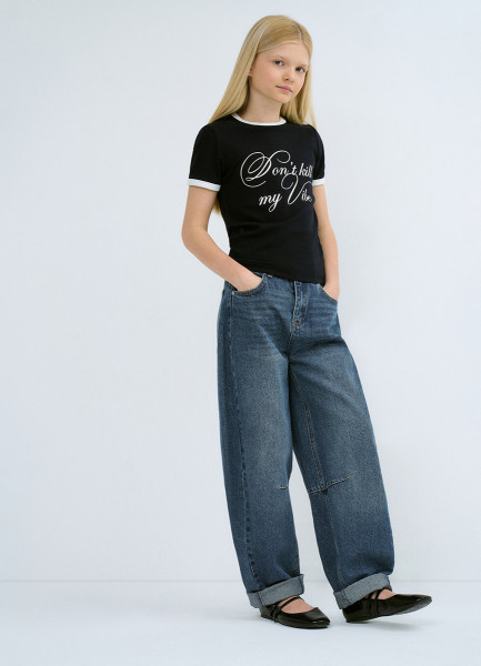 Джинсы Barrel для девочек Синий 2799₽