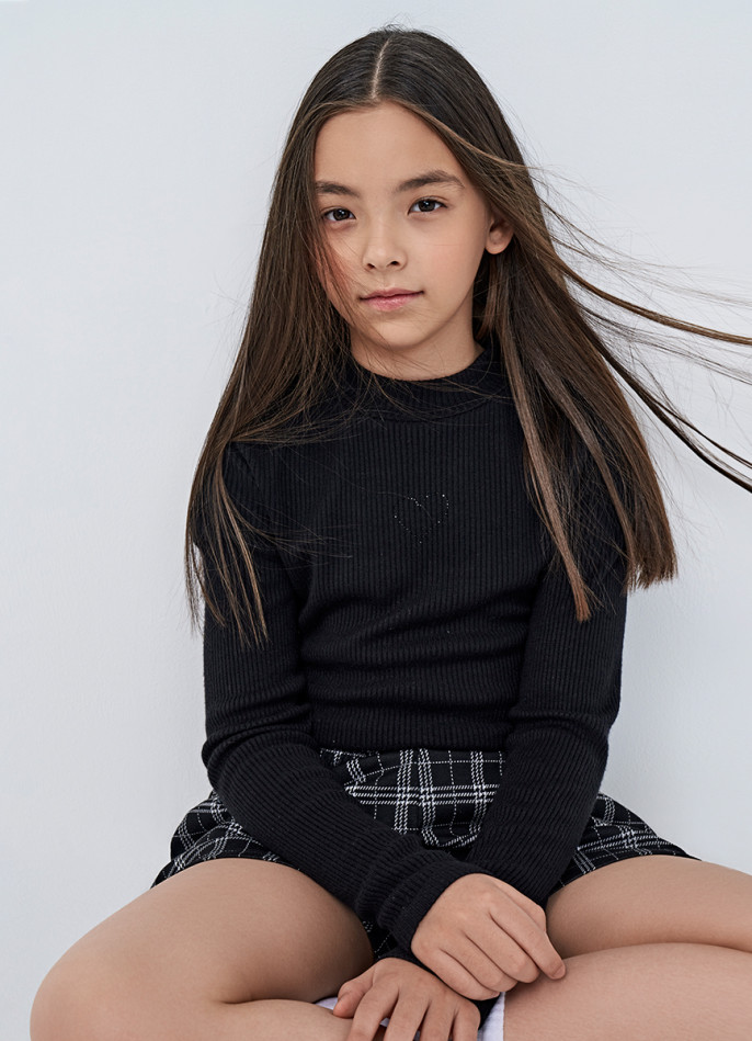 Лонгслив прилегающий для девочек