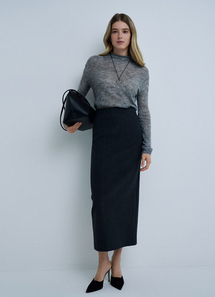 Прямая юбка миди