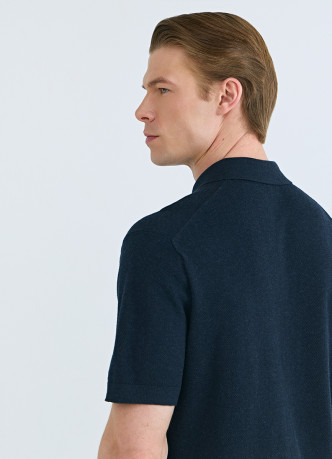 Поло из текстурной ткани