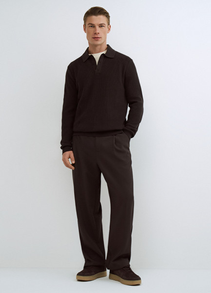 Текстурное вязаное поло Коричневый 3599₽