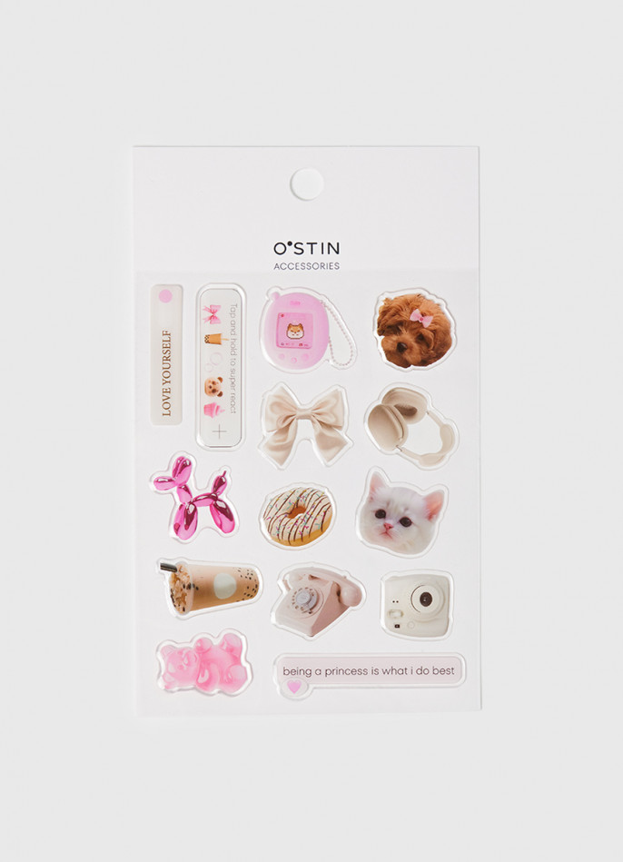 Наклейки для девочек, 12 штук