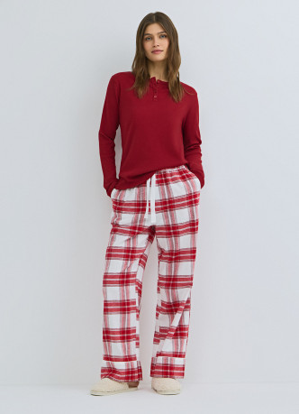 Пижамный лонгслив в рубчик