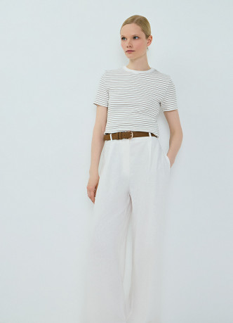 Широкие брюки изо льна