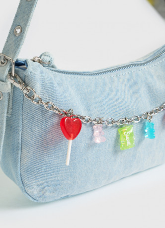 Сумка из денима с цепью для девочек