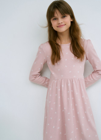 Трикотажное платье c принтом для девочек