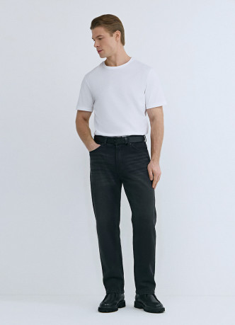 Утеплённые прямые джинсы