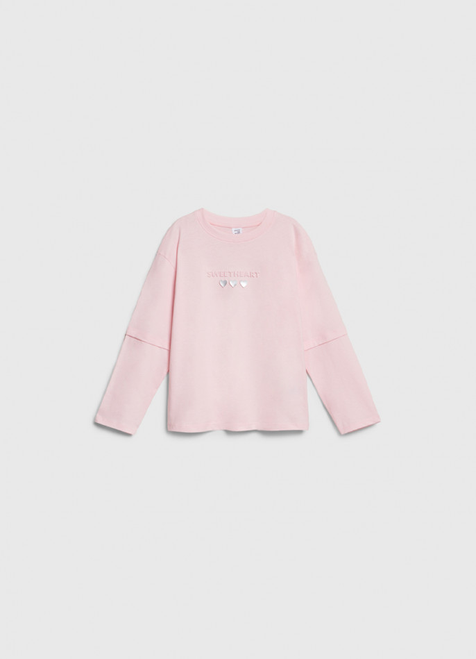 Лонгслив с вышивкой для девочек